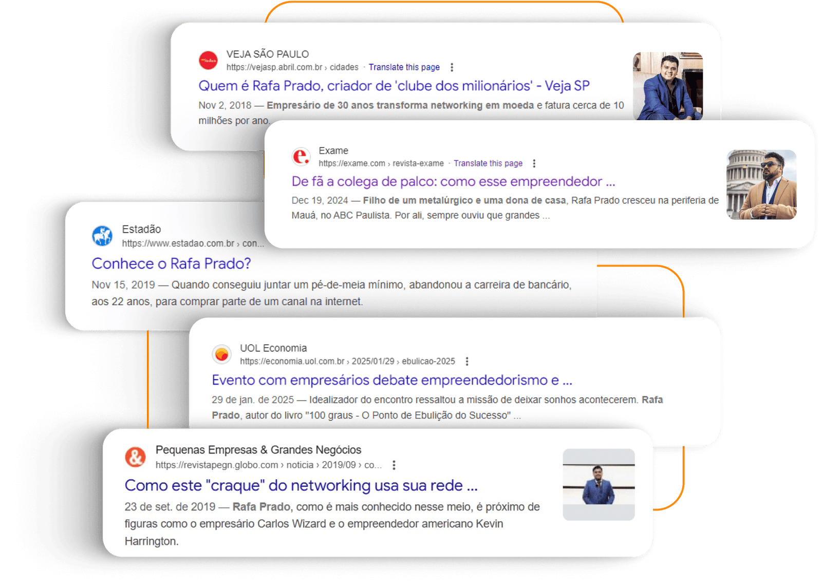 Matérias jornalísticas sobre Rafael Prado